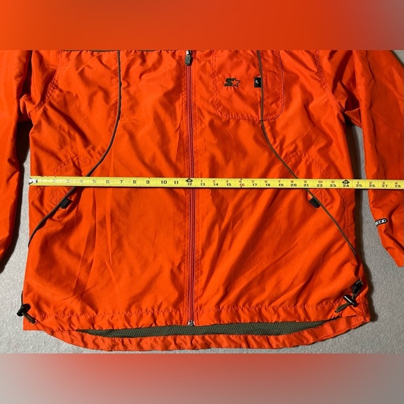 Starter Jacket Men’s Full Zip Hooded Orange Size Large Windbreaker - Picture 4 of 7